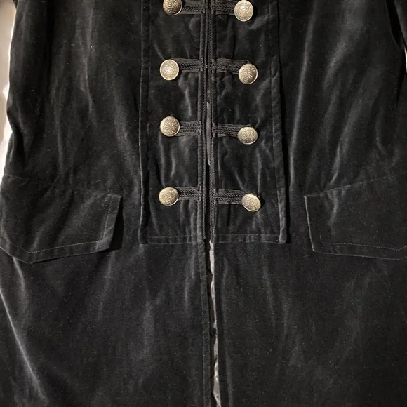 SOLD! RARE Jimi Hendrix Black Velvet Pirate Frock Coat Rock & Roll Religion Sz S - Picture 6 of 12